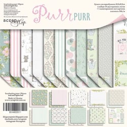 10 Papiers scrapbooking 30 x 30 cm album faire part carte Scrapmir PURR PURR