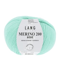 Pelote de laine à tricoter pour layette MERINO 200 BEBE - Lang Yarns 373 Vert