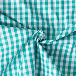 Tissu Rayures Laury Petits carreaux 5 mm Vert émeraude
