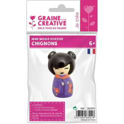 Graine Créative - Moule thermoformé Kokeshi chignon