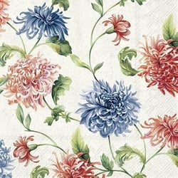 Lot de 4 serviettes en papier découpage collage 33 cm FLEUR CHRYSANTHEME FA 108 XL