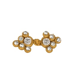 Brandebourg textile strass 75mm jaune maïs