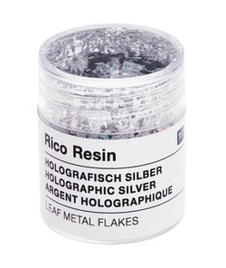 Flocons de Feuille de Métal pour Résine de Rico Design - Ajoutez une Touche Métallique Brillante à Vos Créations Argent Holographique