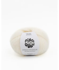Pelote de Laine et Mohair PINGO MODOUX - Douceur et Style Réunis - Pingouin Ecru