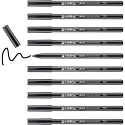 Lot de 10 feutres de coloriage pointe ronde moyenne - EDDING - Noir - 1300 - 2 mm