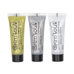 Grim'Tout - Maquillage Gel pailletés Or Argent Cristal 25ml