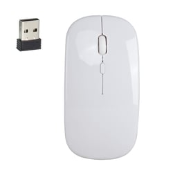 Souris Sans Fil 2.4GHz 1600DPI Réglable Optique Silencieuse Or Blanc YONIS