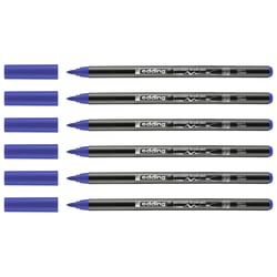 Lot de 6 feutres porcelaine - EDDING - Bleu - Pointe pinceau 1-4 mm