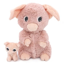 Les Déglingos Les PTIPOTOS by Peluche BARBEKIOU Cochon Maman  and  Bebe Rose - Les D glingos