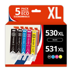 Pack 5 cartouches compatibles Canon PGI530/CLI531 - 123CONSOMMABLES