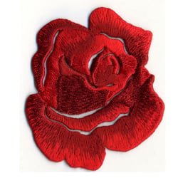 Ecusson thermocollant Rose rouge vif 4cmx5cm