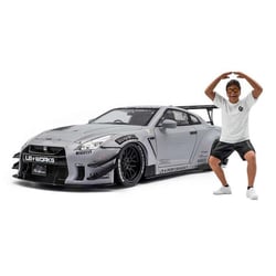 NISSAN GT-R (R35) W/ LIBERTY WALK BODY KIT TYPE 2.0 GREY 2024 1/18
