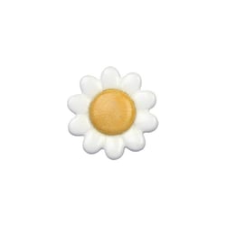 Lot de 6 boutons marguerite 15mm Jaune
