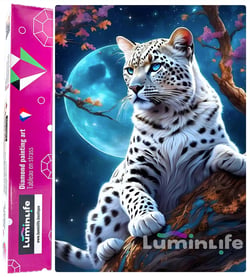 Diamond Painting Broderie Diamant LUMINLIFE 50x70cm, 5D, diamants ronds - Léopard