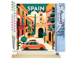 Peinture par Numéro Figured'Art - Affiche Vintage Séville - Kit de Loisir Créatif DIY Numéro d'Art Complet - 40x50cm toile roulée + châssis en bois à monter