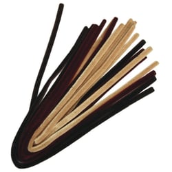 Filin chenille - mélange, tons bruns, 50x0,9cm, assorti, 10 pces