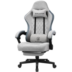 Chaise gaming GTPLAYER dossier papillon - Tissu - Gris - 50 x 54 x 135 cm