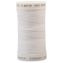 Fil à bâtir Blanc 100% coton en bobine de 150m made in France