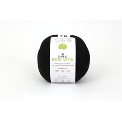 DMC - Fil Coton Recyclé Eco Vita 3mm 100g Tricot et Crochet Col. 002 noir