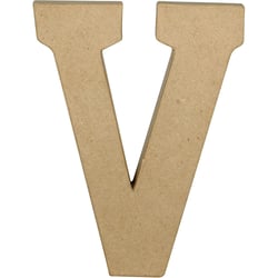 Support en papier mâché - Lettre V - DÉCOPATCH - 20 cm - Brun