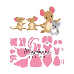 Gabarit de découpe et d'embossage Marianne Design Collectables - Famille de souris d'Eline