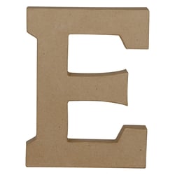 Support en papier mâché - M00185 - Lettre majuscule E - 15 x 2,5 x 20 cm