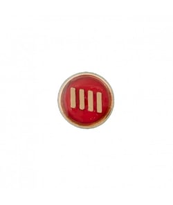 Bouton à rayures en métal 10mm à queue - Prym Rouge/or Rouge