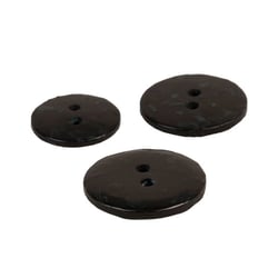 Lot de 6 boutons rond bouteilles recyclées 2 trous noir