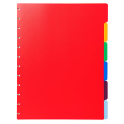 Intercalaires polypropylènes couleurs 6 positions pour porte-vues à anneaux - Couleurs assorties - x 10 - Exacompta