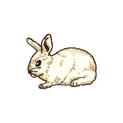 Ecusson thermocollant lapin 3,8cm x 3,2cm