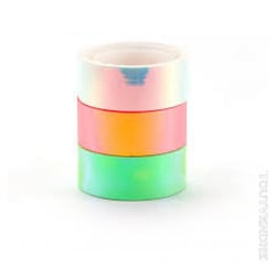 Lot de 3 tapes iridescent miroir blanc orange et vert - Graine Creative