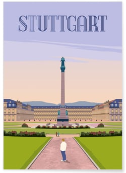 Affiche ville Stuttgart | A3 : 29,7x42cm