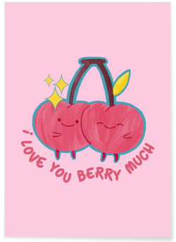 Affiche I love you berry much | A3 : 29,7x42cm