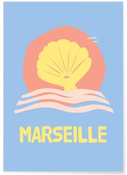 Affiche ville Minimaliste Marseille | A3 : 29,7x42cm