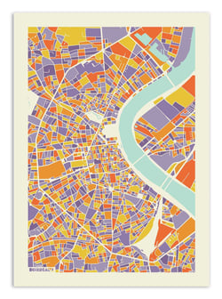 Affiche - Bordeaux Rainbow map - Muzungu