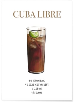 Affiche Cocktail Cuba Libre | A3 : 29,7x42cm