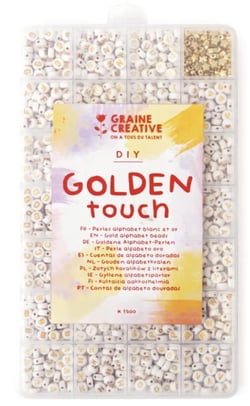 Assortiment de perles alphabet Golden Touch - Graine Creative