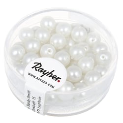 Renaissance Perles en verre, dépolies, 6, blanc neige, boîte 45 pces