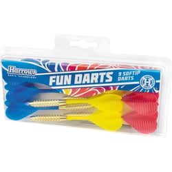 Lot de 9 fléchettes colorées – pointes nylon - Harrows - Jaune