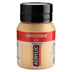 Pot 500 ml - Peinture acrylique Amsterdam Standard Series - Or clair n°802 - Extra-fine - Semi-opaque.
