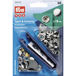 Bouton pression Prym sport - camping - 15 mm argenté - 10 pcs