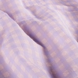 Tissu Coton Seersucker carreaux Rayures sur fond Lilas