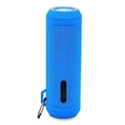 Enceinte Bluetooth Étanche Extérieure Avec Poignée Mousqueton et Lampe SOS Autonomie 7h Bleu YONIS