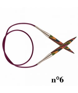 Aiguilles à tricoter circulaires fixes en bois cable 80 cm Symfonie du n° 3,75 à 6,5 - Knitpro taille n°6