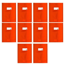 10 protège-cahiers opaque orange en PVC – Format 24x32 cm – Épaisseur 19/100ème – Grain cuir