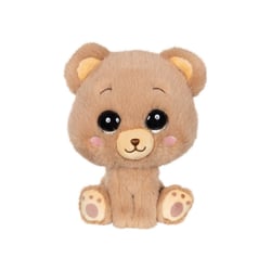 Peluche nounours Kawami marron clair 15 cm yeux légèrement brillants