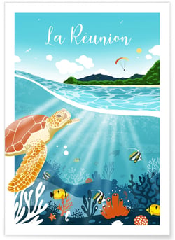 Affiche La Réunion | A3 : 29,7x42cm