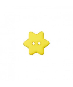 Carte de 4 boutons étoiles Jaune 15mm - Union Knopf Jaune