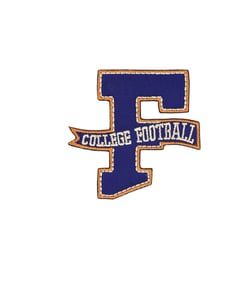 Ecusson thermocollant initiale f college football 5cm x 5cm