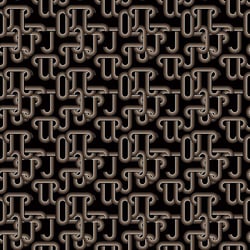 Tissu Viscose Twill Chains Marron sur fond Noir
